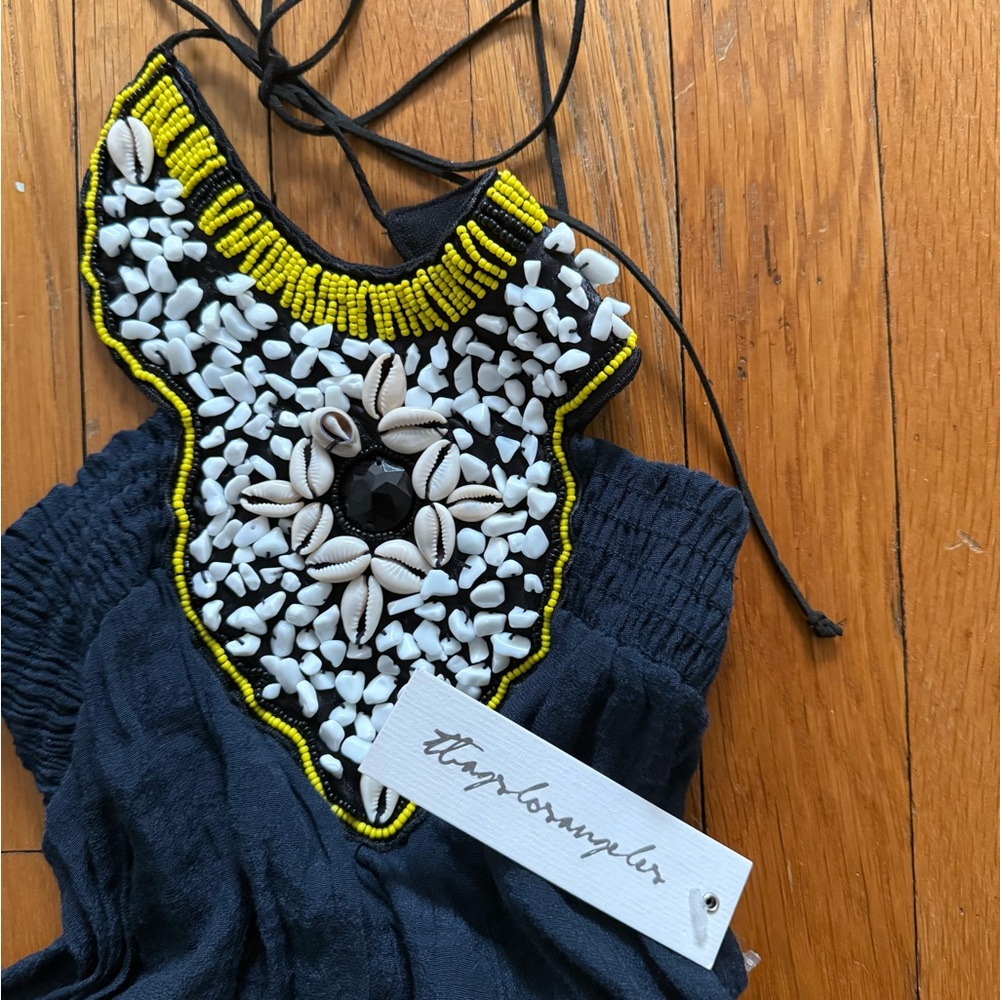 Navy Dress with Beaded Shell Detail - Nordstrom